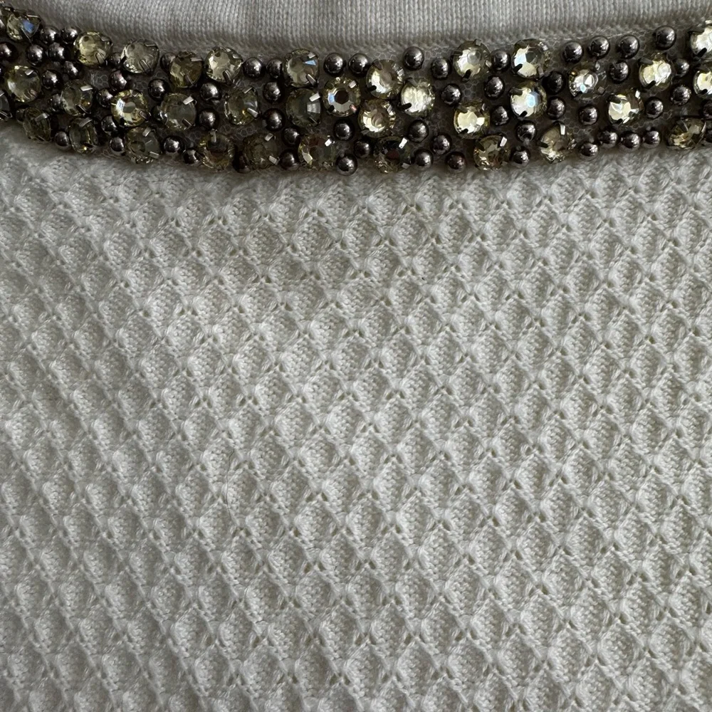 Hinge Cream Sweater with Embellished Neckline - Picture 4 of 10